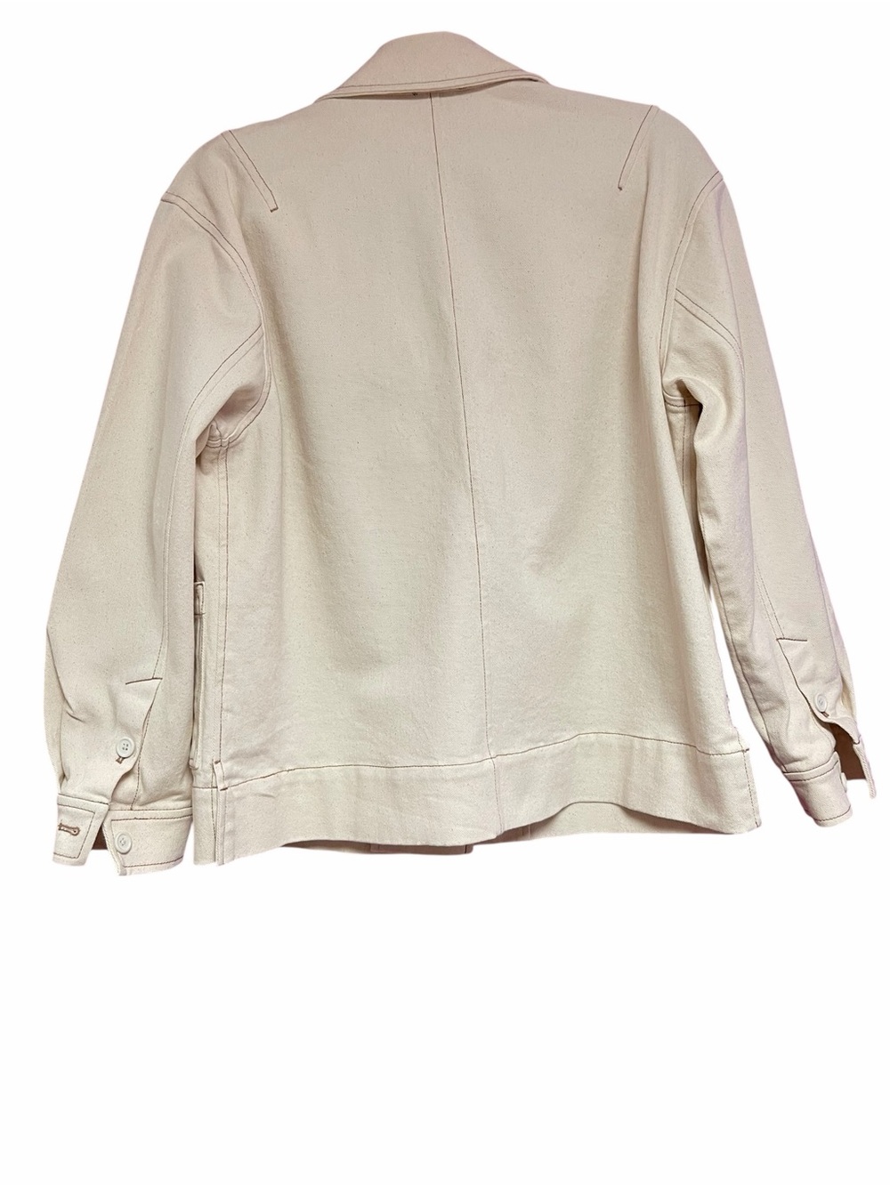 Halogen Cream Button-Front Oversized Jacket - Picture 3 of 9